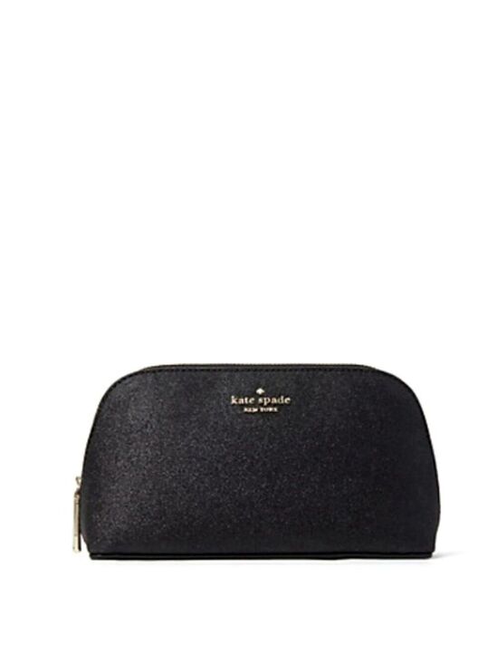 Kate Spade Handbags - KATE SPADE COSMETIC CASE BLACK SHIMMY GLITTER NEW!
